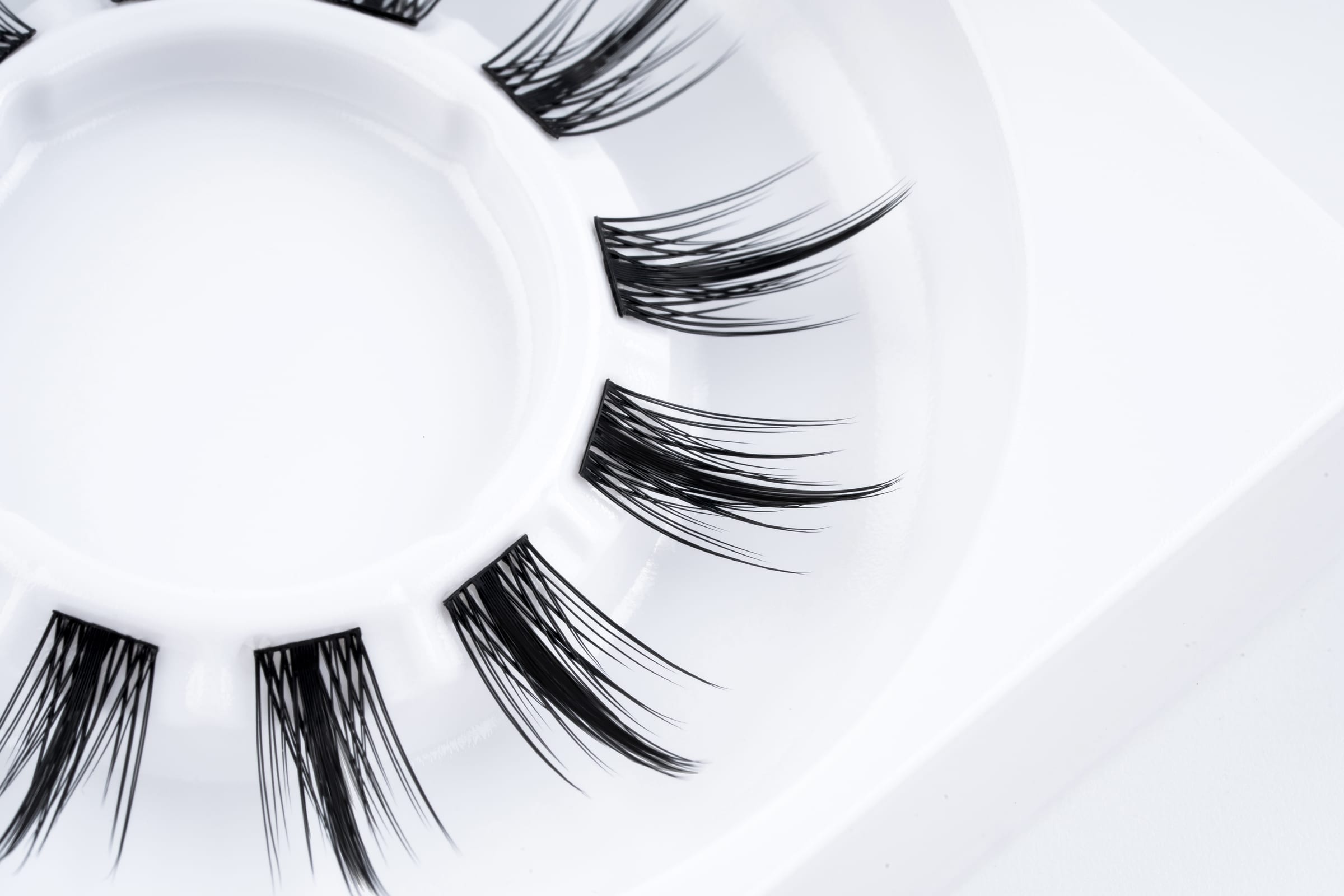 Original photograph of black XBM dense sandwich-structure DIY lash segments