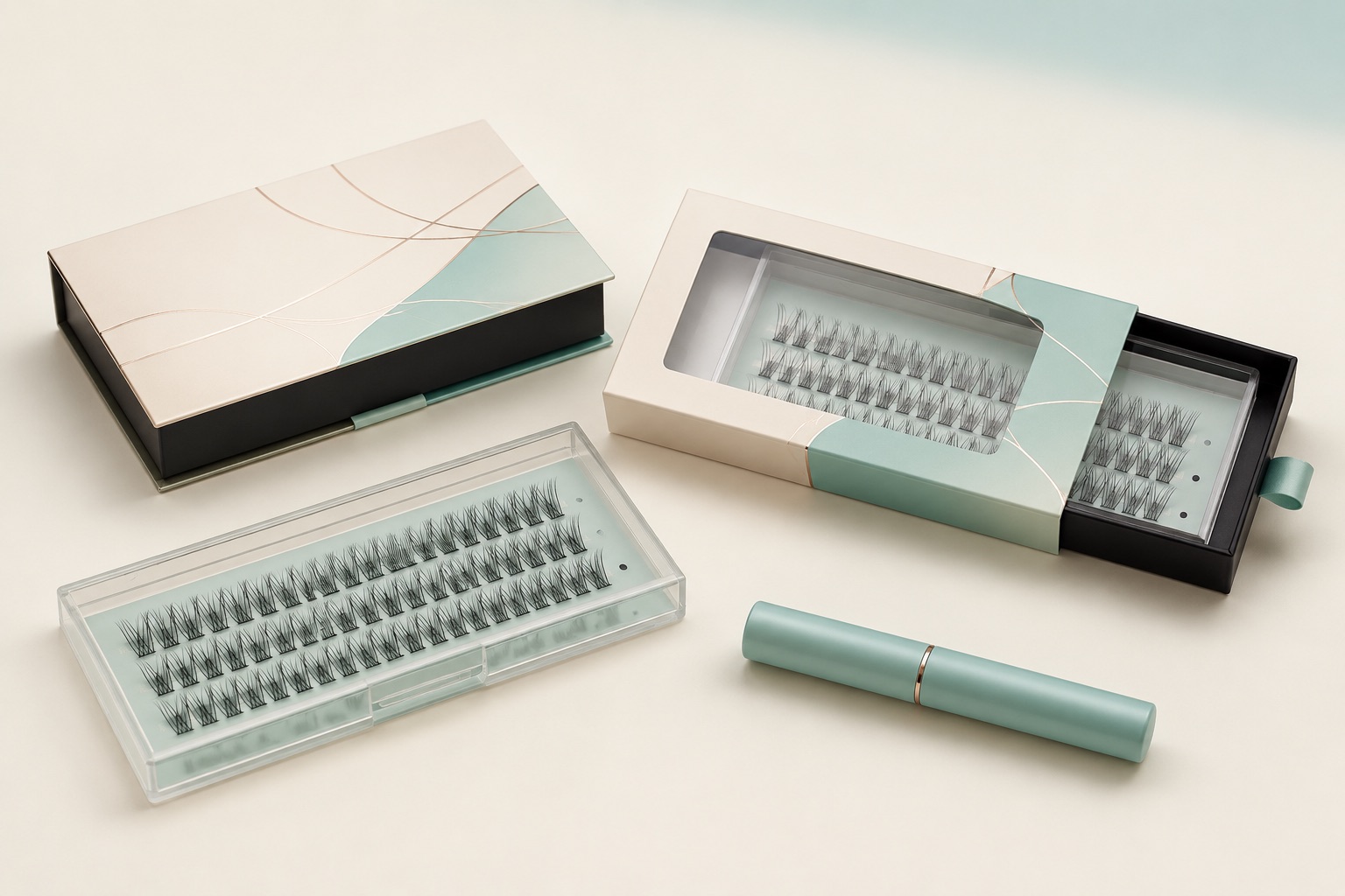 Unbranded private-label lash packaging components